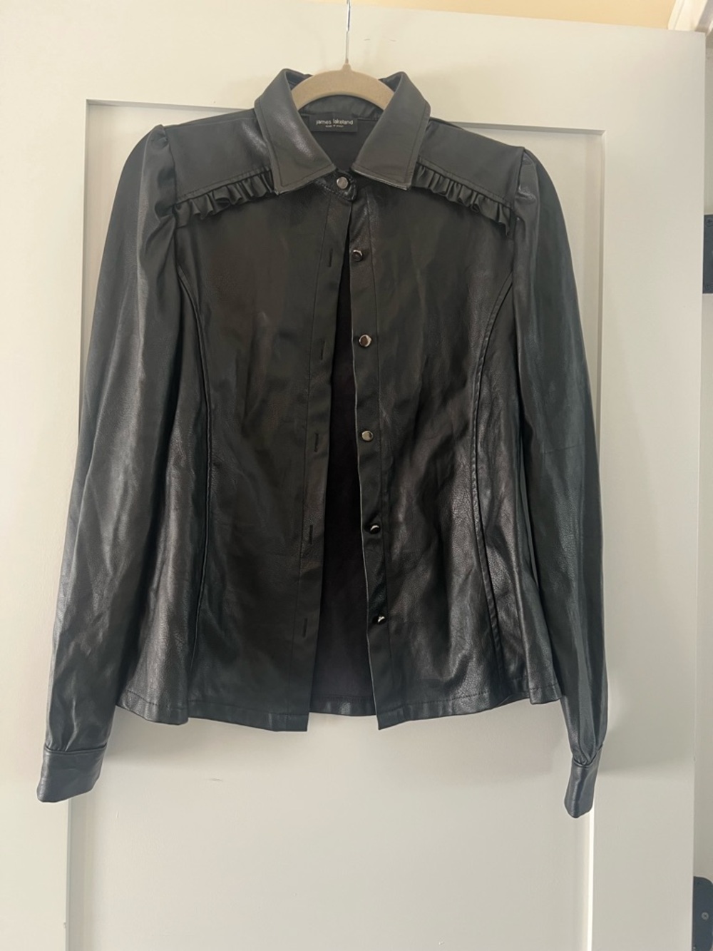 James Lakeland Faux Leather Button-Front Shacket